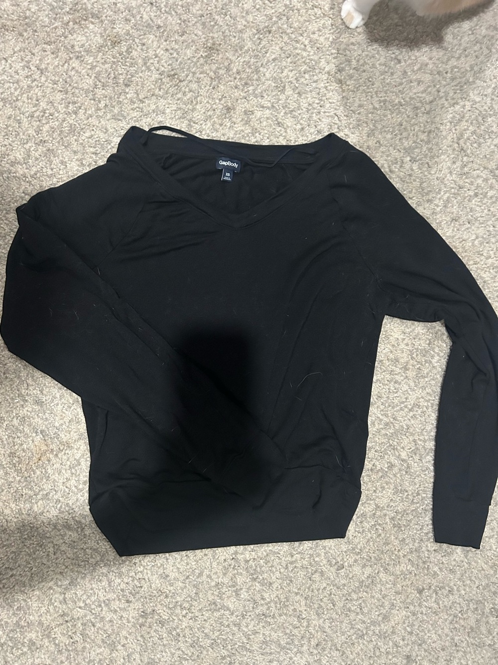 GapBody Women's Black V-Neck Long Sleeve Top